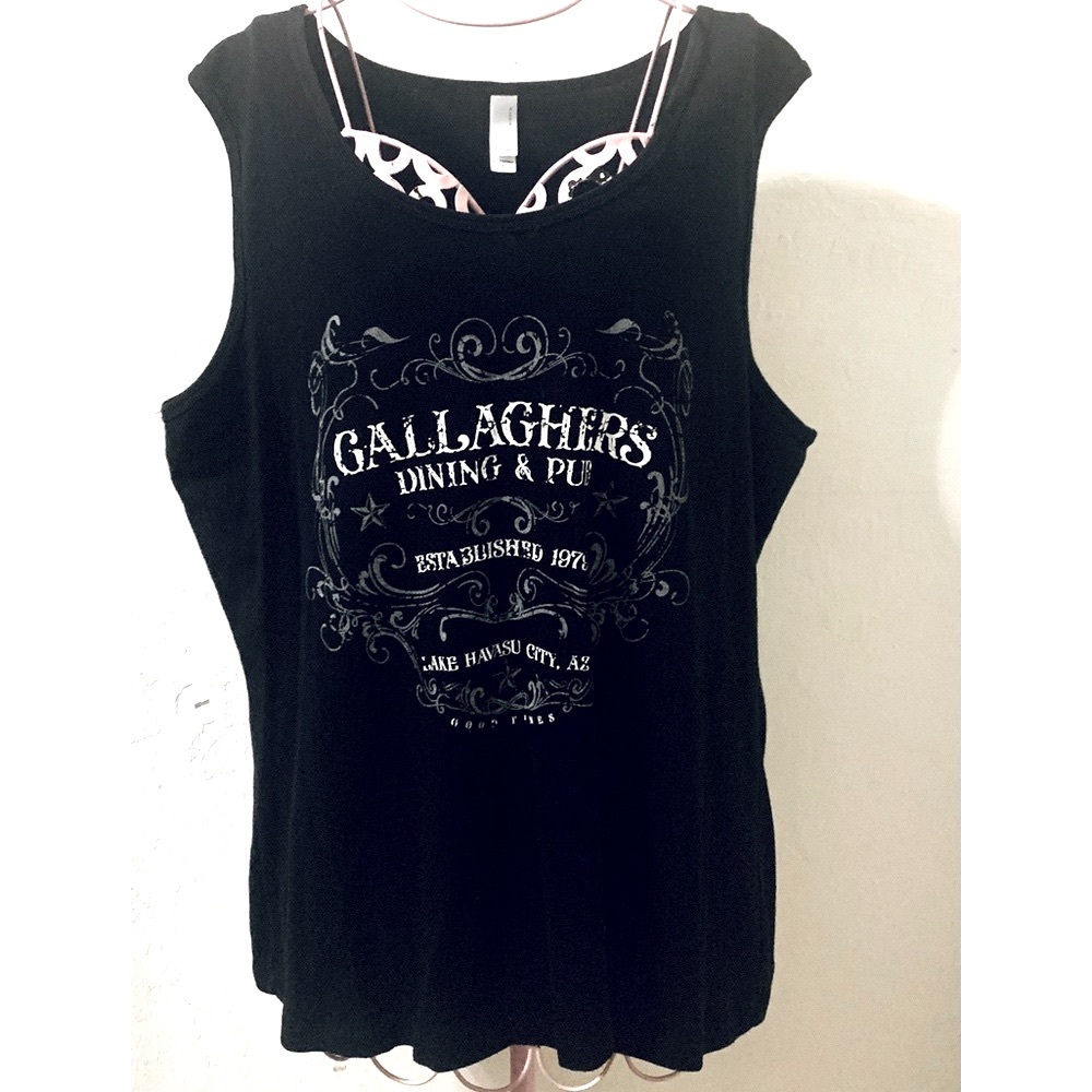 -Like New Bella Missy Black "Gallaghers Dining & Pub 79' Arizona Tank- 2XL PLUS